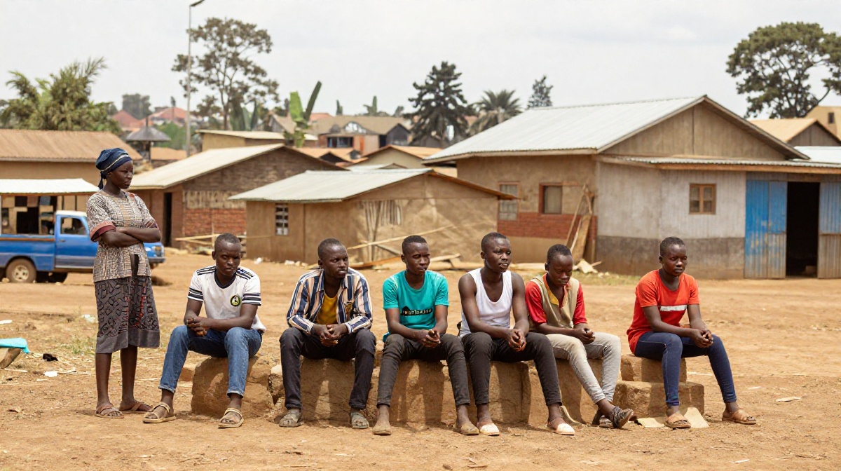 Young Kenyan woodcraft apprentice focused at workbench — Ujenzi Vijana Initiative